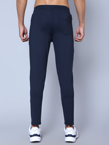 Men Mid Rise Sports Navy Blue Track Pants