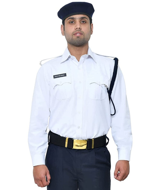 Singhania Traffic Police Men Solid Full Sleeves Formal White Shirt