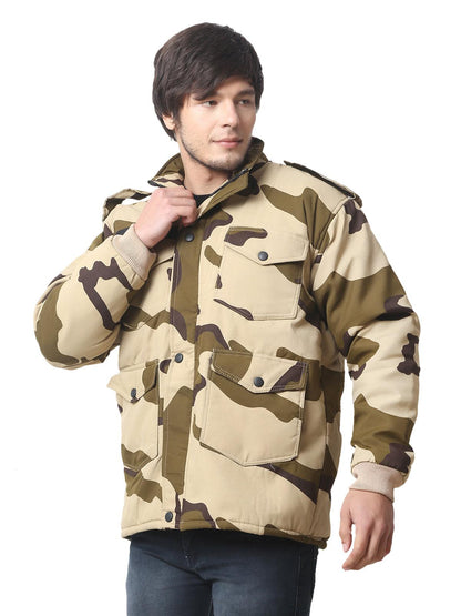 Trendzmy Men Printed Quilted Jacket CISF