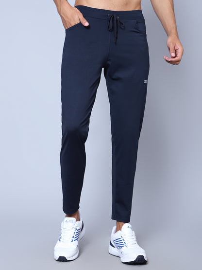 Men Mid Rise Sports Navy Blue Track Pants