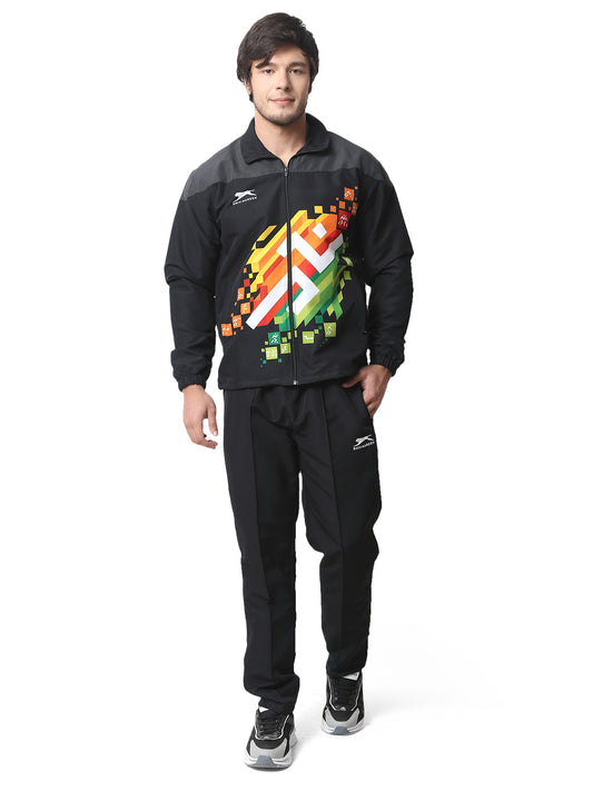 KHELO INDIA TRACKSUIT T.Z WITH INER MESH Black