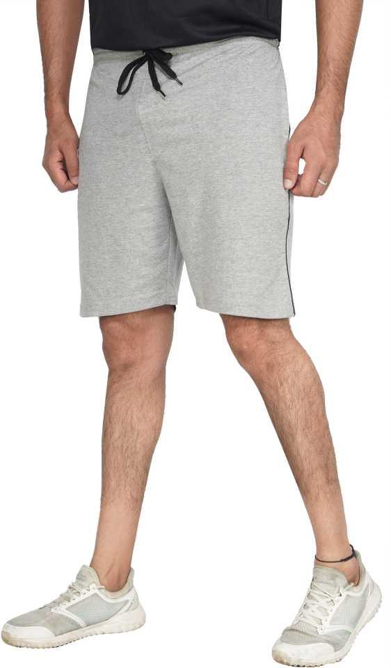 Trendzmy Solid Men Grey Basic Shorts