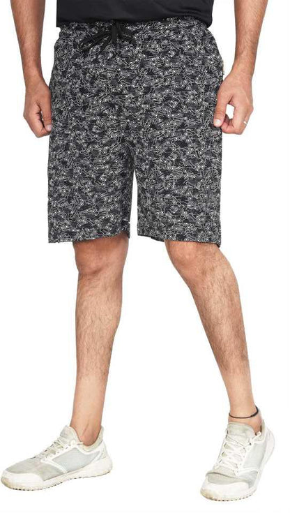 Trendzmy Printed Men Grey Basic Shorts