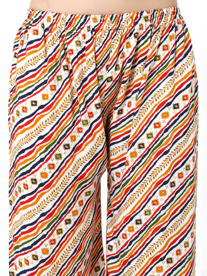 Woman's Rayon Multi Color Pant Palazzo