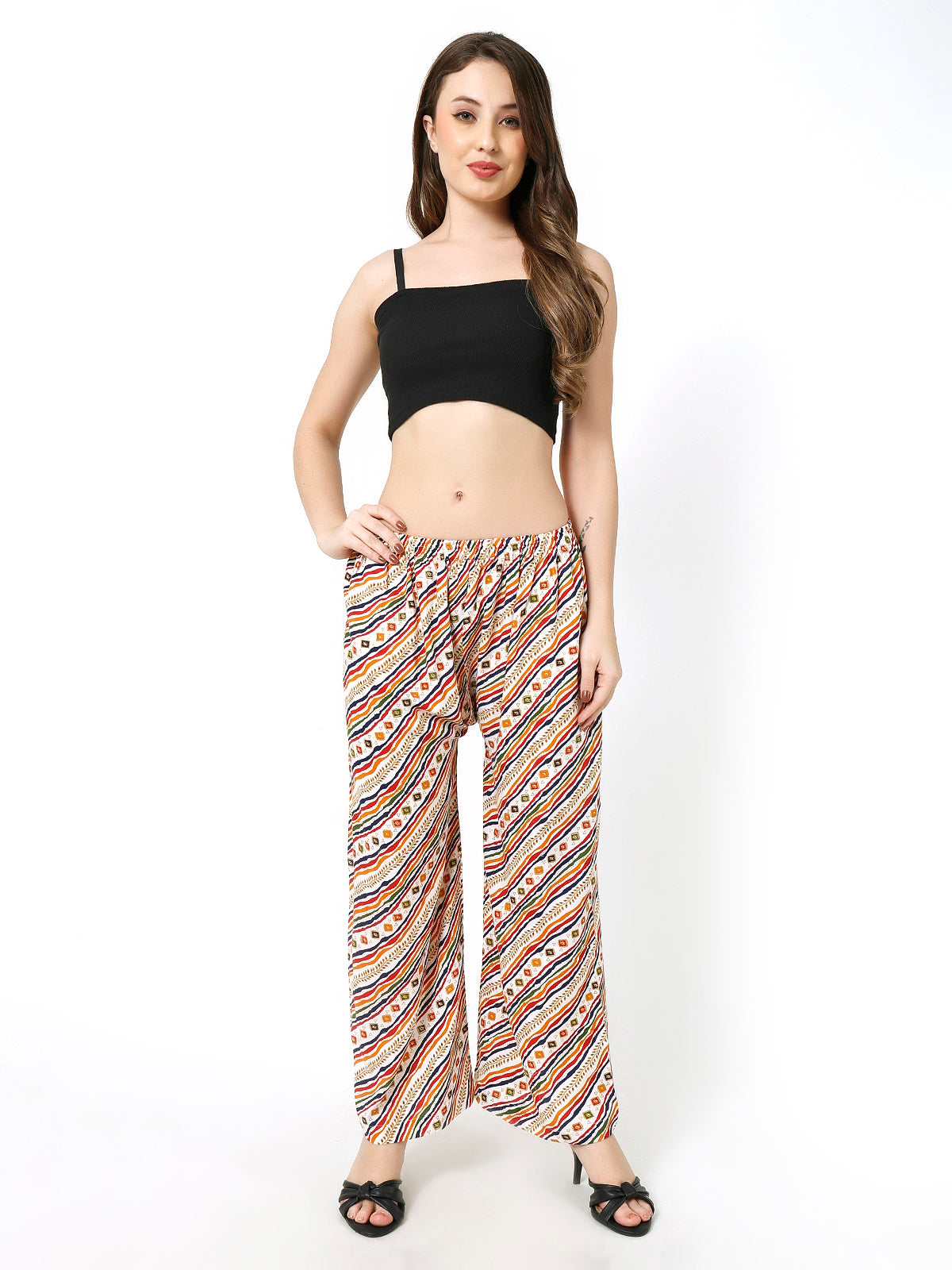 Woman's Rayon Multi Color Pant Palazzo