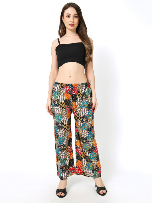 Rayon Printed Pant Palazzo free size