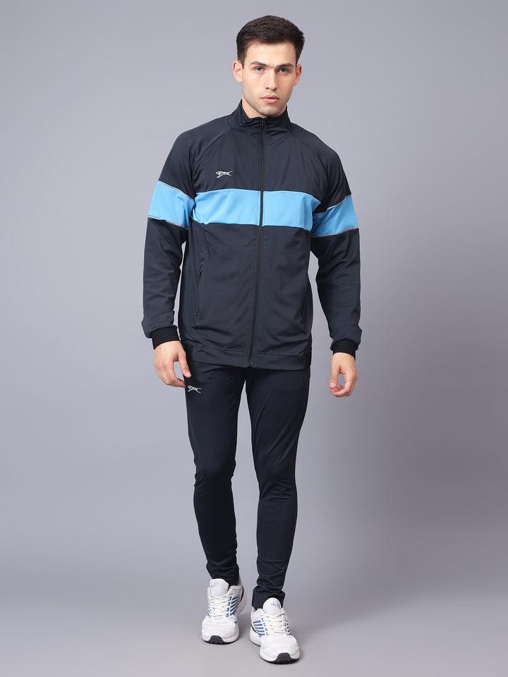 Men's Tracksuit Interlock Lycra |Navy Cyan