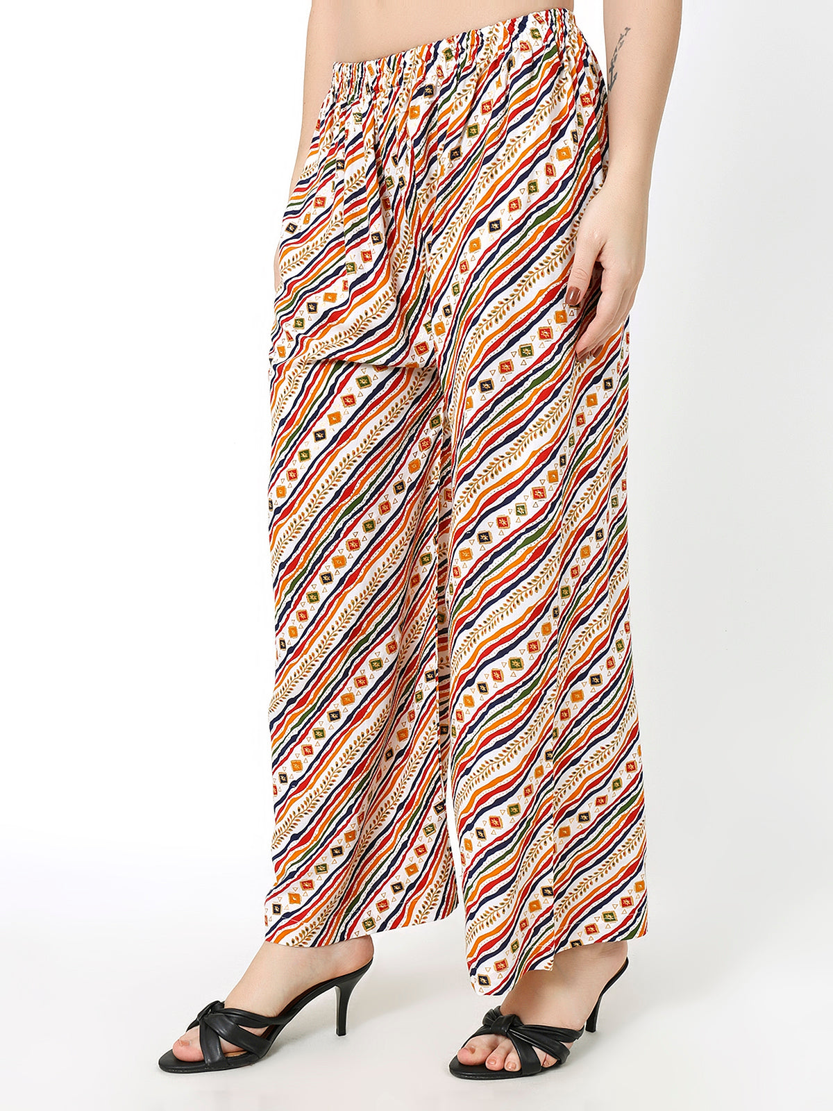 Woman's Rayon Multi Color Pant Palazzo