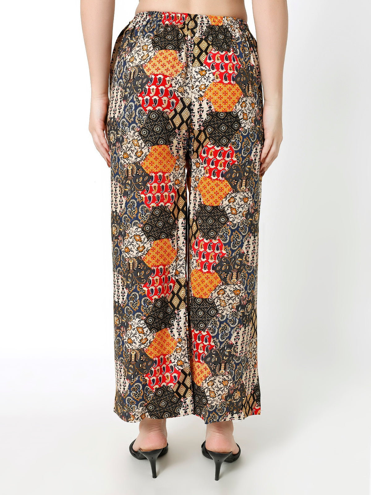 Rayon Printed Orange multi color palazzo