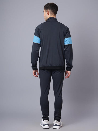 Men's Tracksuit Interlock Lycra |Navy Cyan