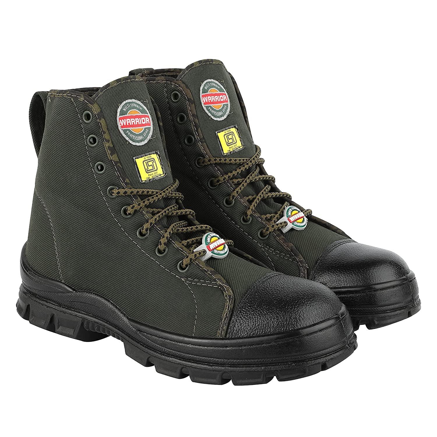 Liberty Warrior 88-46HSTG Jungle Boot for Men, Soft Toe, Olive Green & Black, Sizes-5UK-11UK