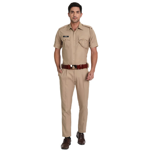 Singhania Police Khaki Half Sleeves Shirt and Trouser - Uniform/Vardi