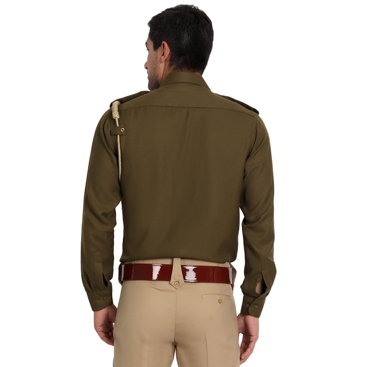 Singhania Police Winter Warm Angola Shirt - Uniform/Vardi (Olive Green)