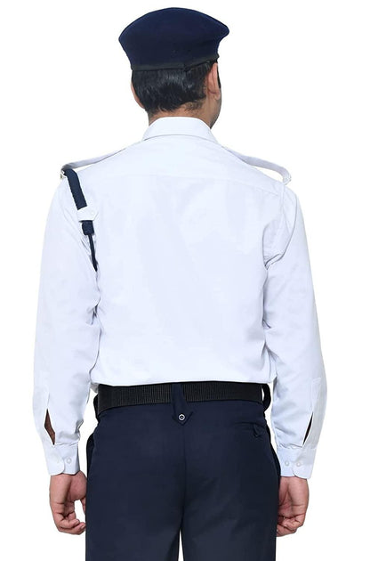 Singhania Traffic Police Men Solid Full Sleeves Formal White Shirt