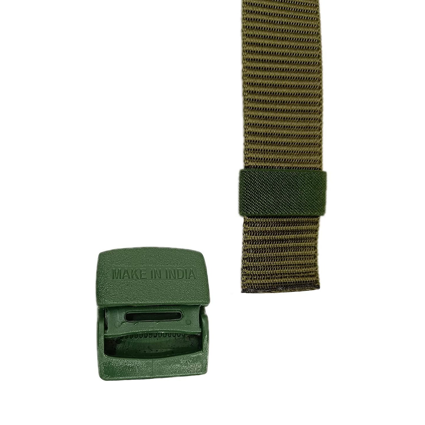 Trendzmy Indian Army Belt, Men's Nylon woven fabric Belt, Hole free plastic flap buckle