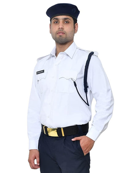 Singhania Traffic Police Men Solid Full Sleeves Formal White Shirt