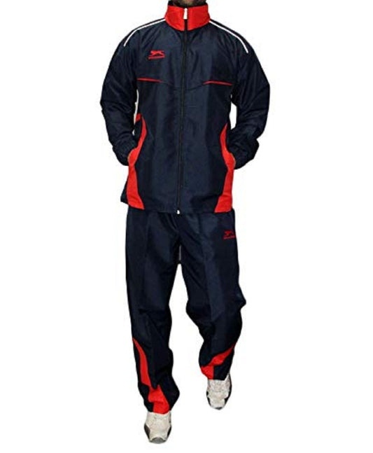 Shiv-Naresh Solid Men Navy Blue and Red Track Suit