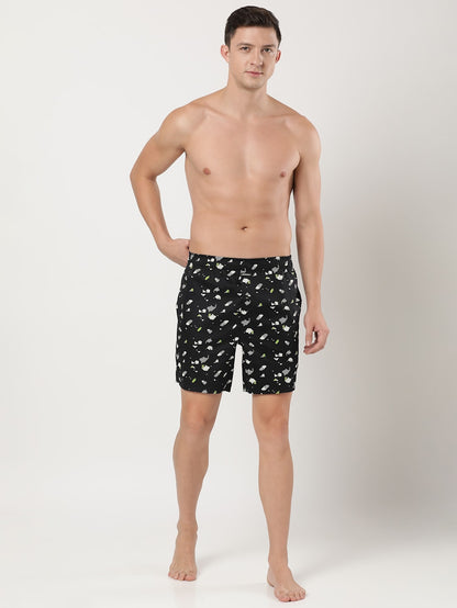 Jockey Men's Super Combed Cotton Satin Weave Printed Boxer Shorts with Side Pocket - Assorted