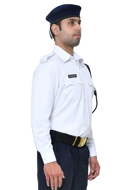 Singhania Traffic Police Men Solid Full Sleeves Formal White Shirt