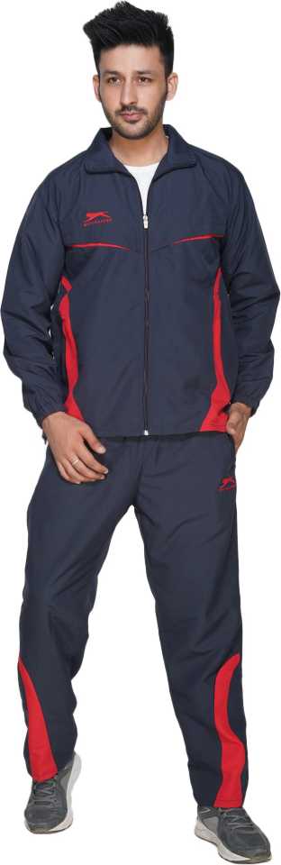 Shiv-Naresh Solid Men Blue and Red Track Suit