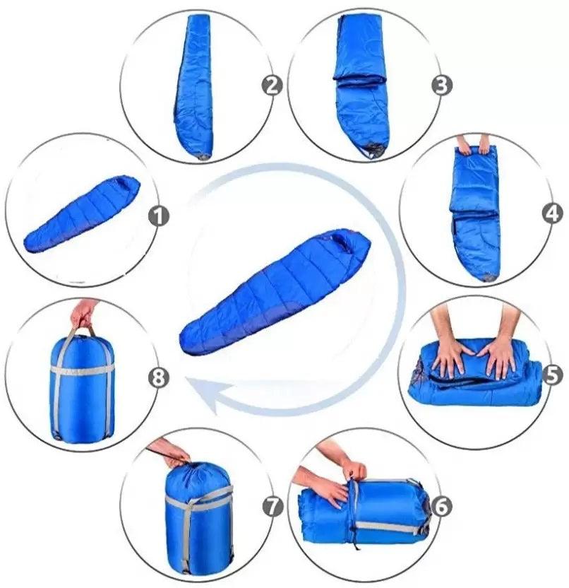 Sleeping Bag with Wallet, Phone Pocket and Blanket Sleeping Bag (Blue)