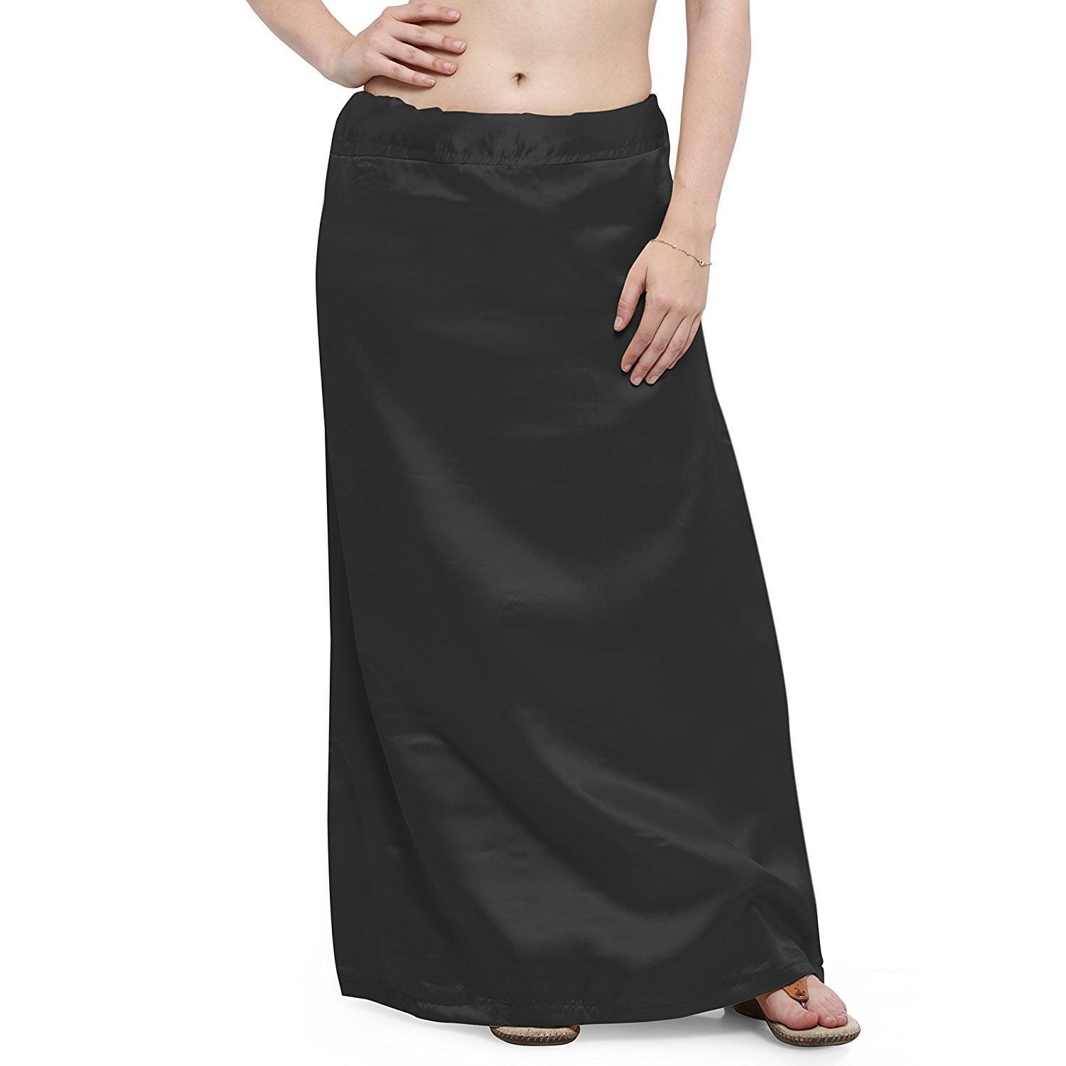 Trendzmy Woman's Satin Black Petticoat Default Title