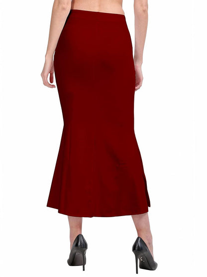 Trendzmy Women's Maroon Lycra Full Elastic Saree Shapewear Petticoat Free Size