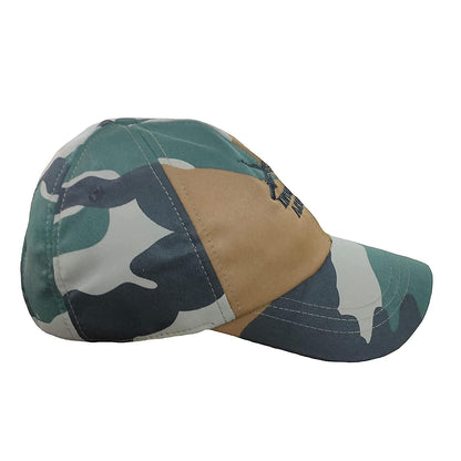 Trendzmy Cotton Indian Army Military Cap for Men & Women, Commando Soldiers Camouflage Army Symbol Printed Cap with Adjustable Strap -Free Size