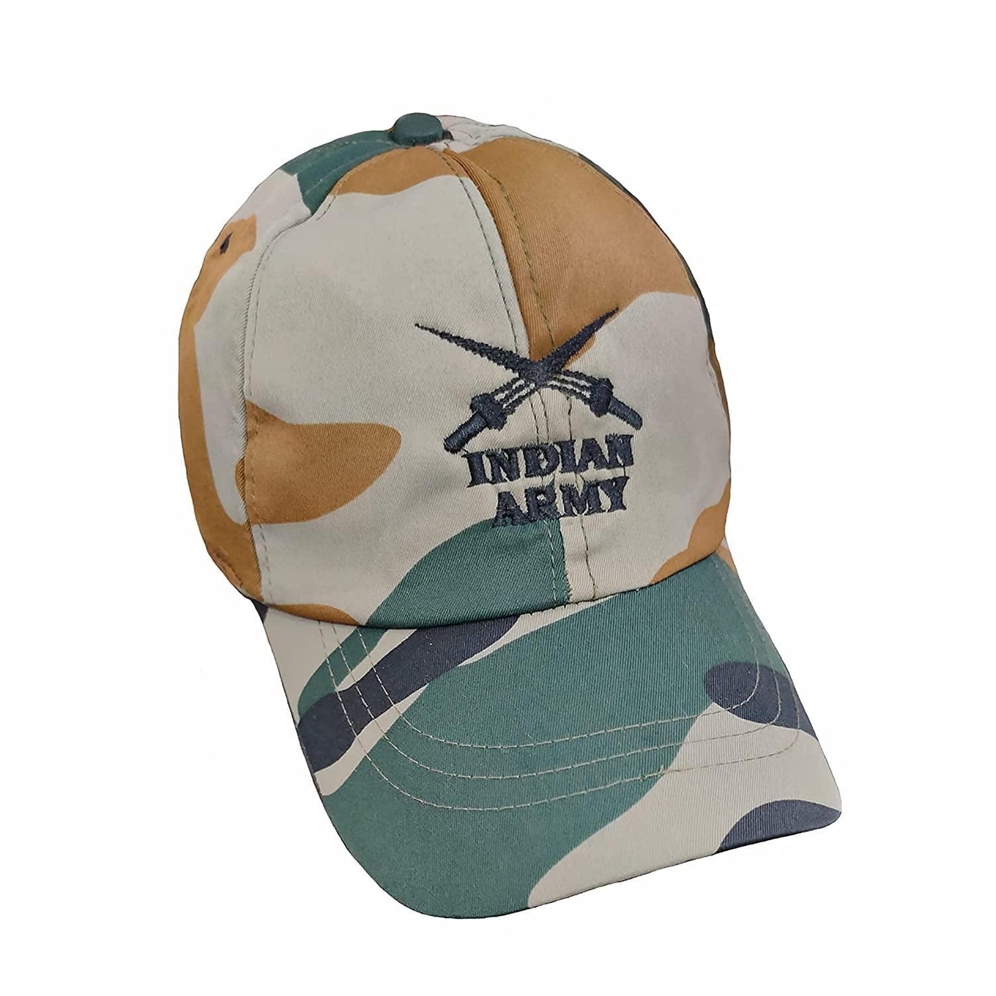 Trendzmy Cotton Indian Army Military Cap for Men & Women, Commando Soldiers Camouflage Army Symbol Printed Cap with Adjustable Strap -Free Size Default Title