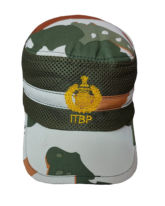 Trendzmy Unisex Cotton Army ITBP Cap for Men & Women, Baseball Running Sports Camouflage Indian Military Soldier NATO Net Cap.