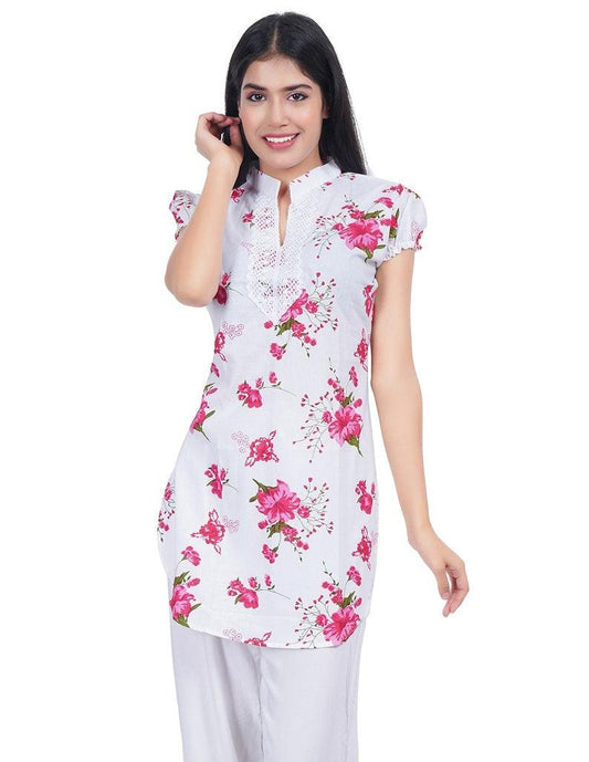 Trendzmy Women Red Printed Straight Kurta XXXL