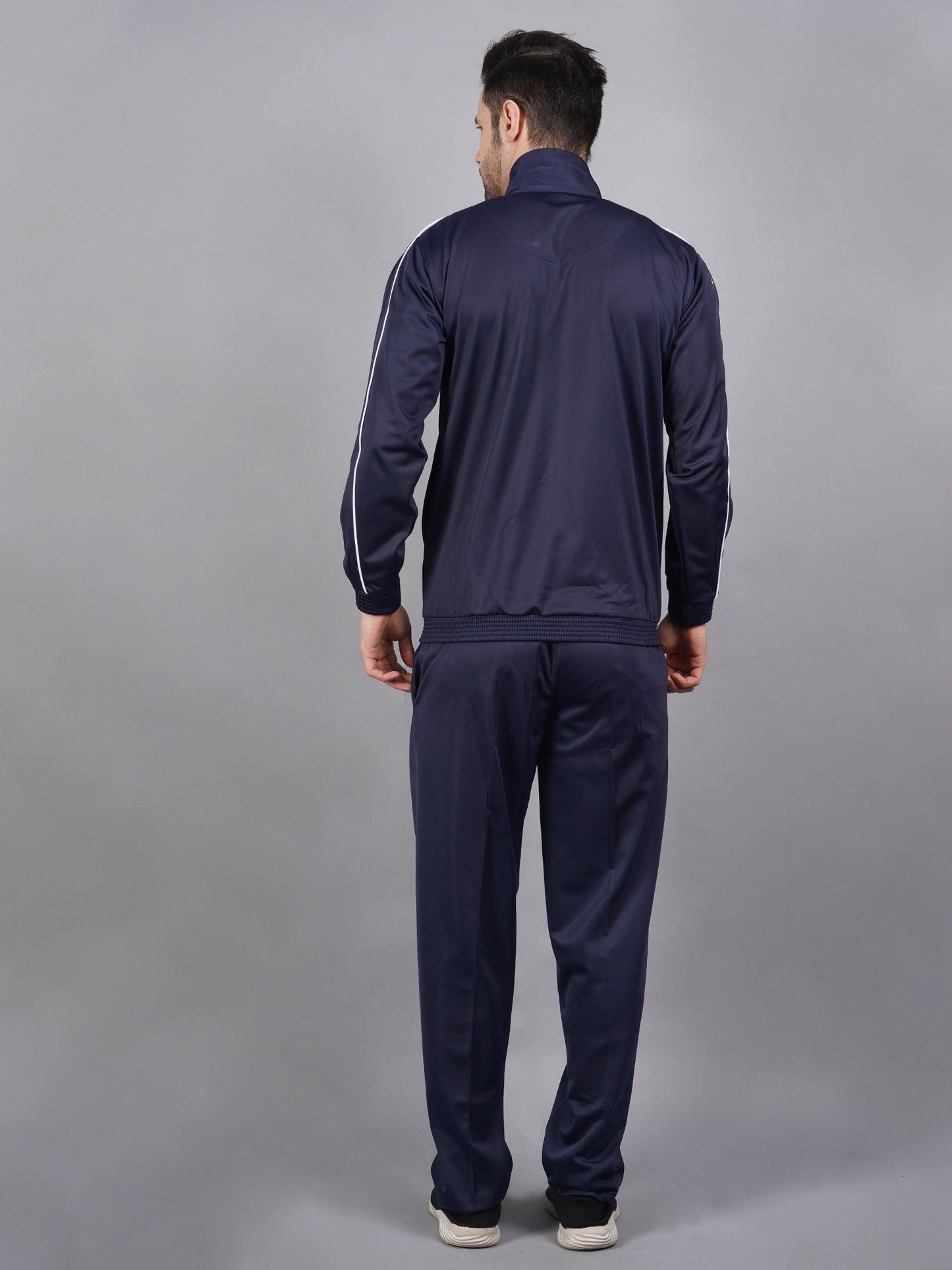 Men Navy and cyan blue Racer suit Tracksuit 418