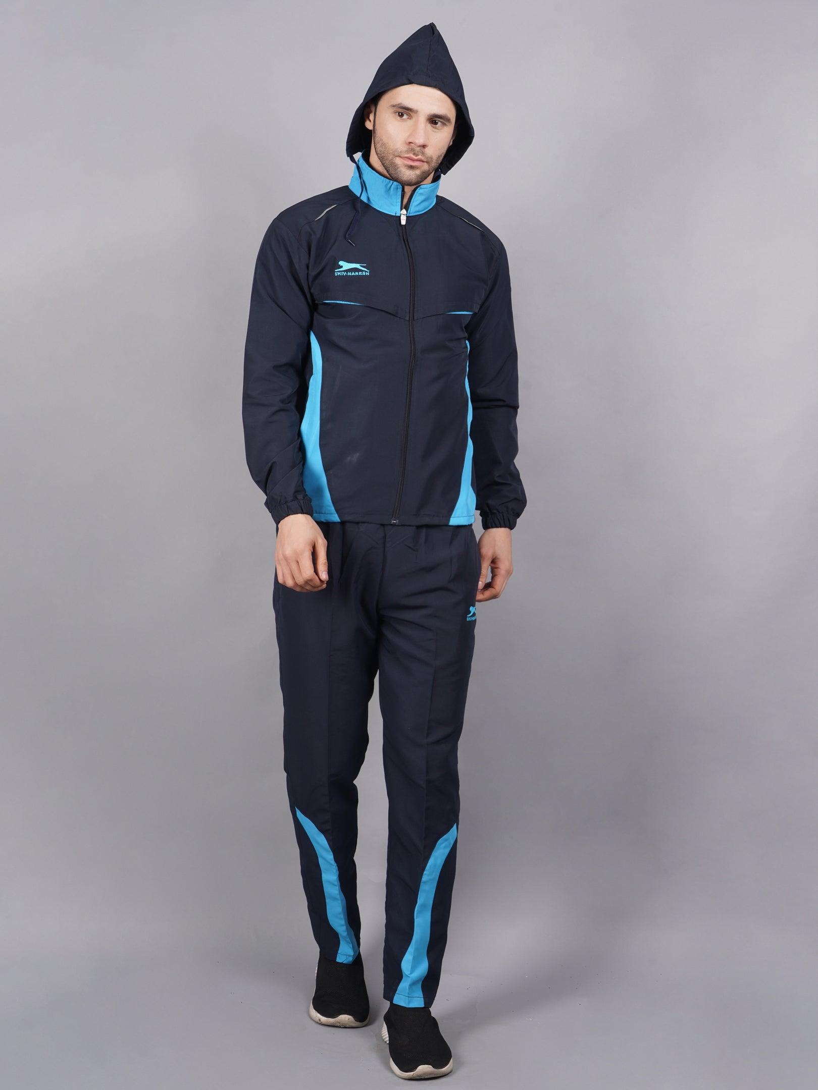 Men 422A NAVY/CYAN T.P Navy and cyan blue Ultra-boost tracksuit