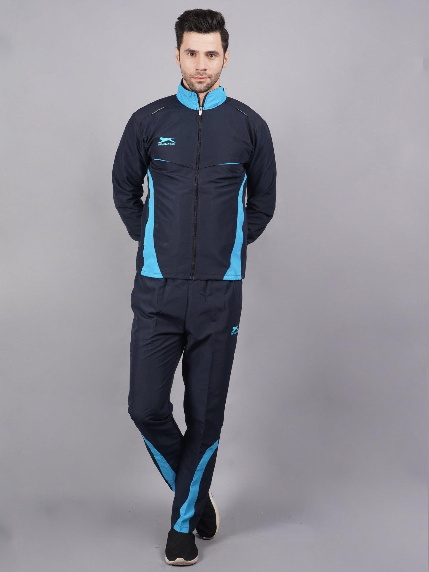 Men 422A NAVY/CYAN T.P Navy and cyan blue Ultra-boost tracksuit