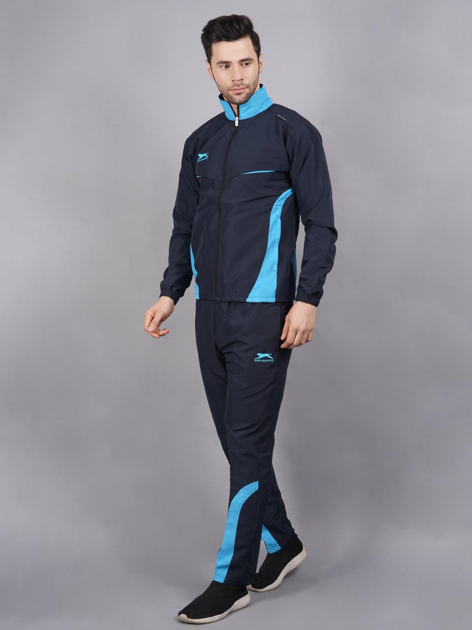 Men 422A NAVY/CYAN T.P Navy and cyan blue Ultra-boost tracksuit