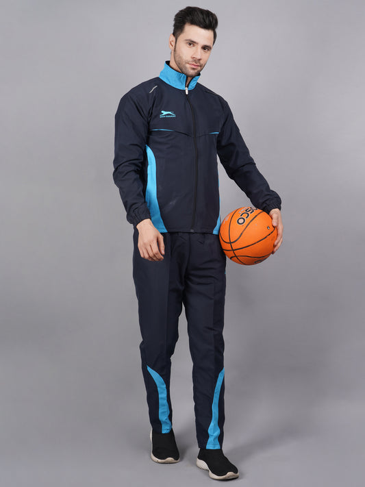 Men 422A NAVY/CYAN T.Z Navy and cyan blue Ultra-boost tracksuit