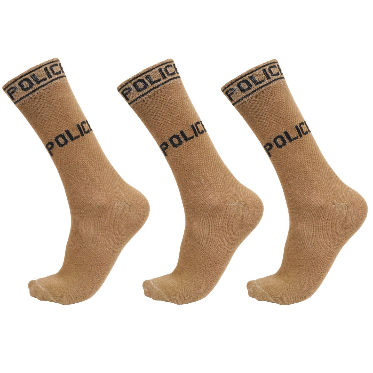 Unisex Khaki Police Cotton Socks (Pack of 3*2) Default Title