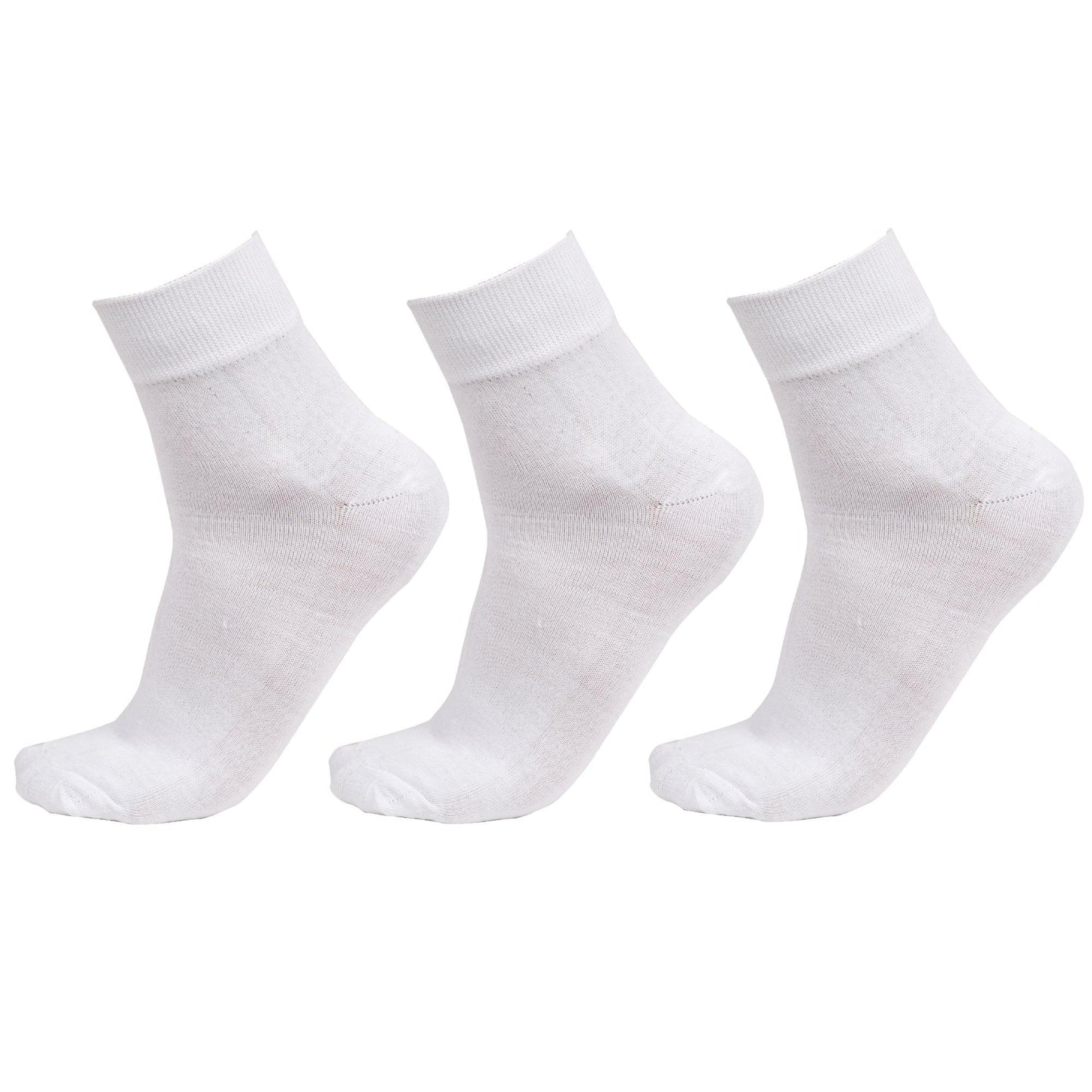 Unisex White Casual Cotton Socks (Pack of 3*2) Default Title