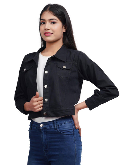 Trendzmy Full Sleeve Black And White Solid Women Jacket