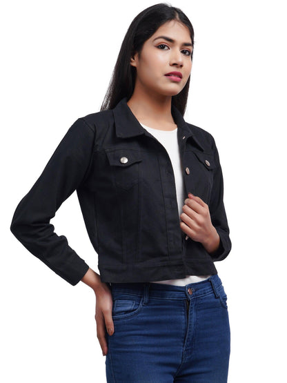 Trendzmy Full Sleeve Black And White Solid Women Jacket