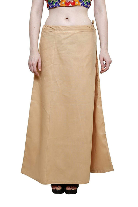 Singhania Clothing woman's Elegant Look Ethnic Wear Cotton Petticoat Beige Pack of 1 Default Title