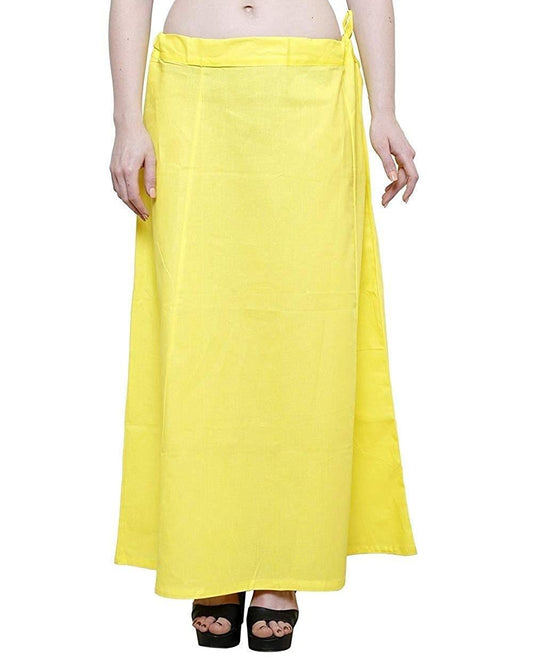 Singhania Clothing woman's Elegant Look Ethnic Wear Cotton Petticoat Lemon Yellow Pack of 1 Default Title