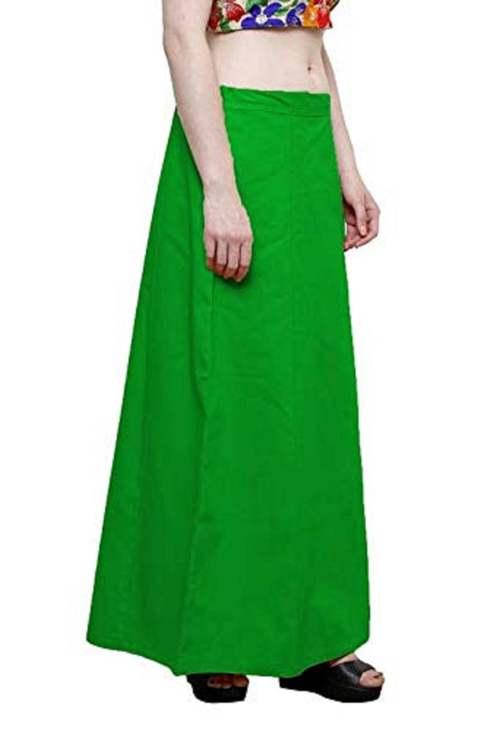 Singhania Clothing woman's Elegant Look Ethnic Wear Cotton Petticoat Green Pack of 1