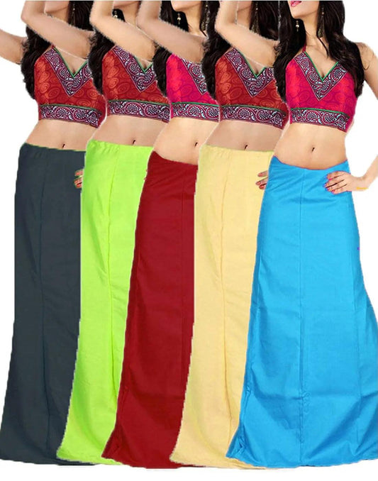 Singhania Clothing woman's Elegant Look Ethnic Wear Cotton Petticoat Multi (Pack of 5) Default Title