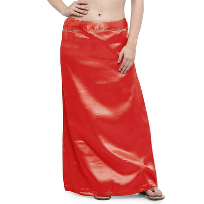 Trendzmy Woman's Satin Red Petticoat Default Title