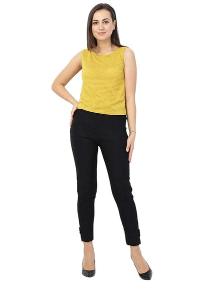 Singhania Women's Black Plain Pant Palazzo Default Title