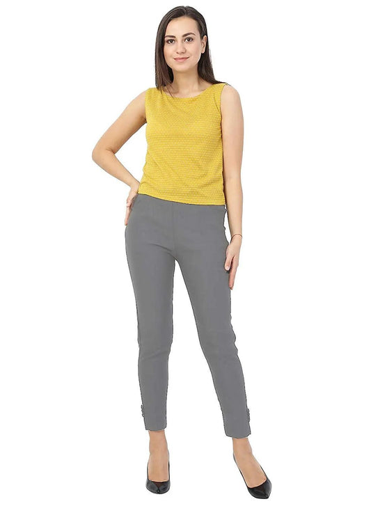 Singhania Women's Grey Plain Pant Palazzo