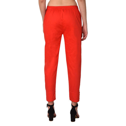 Trendzmy Woman's Rayon Plain Orange Pant Palazzo