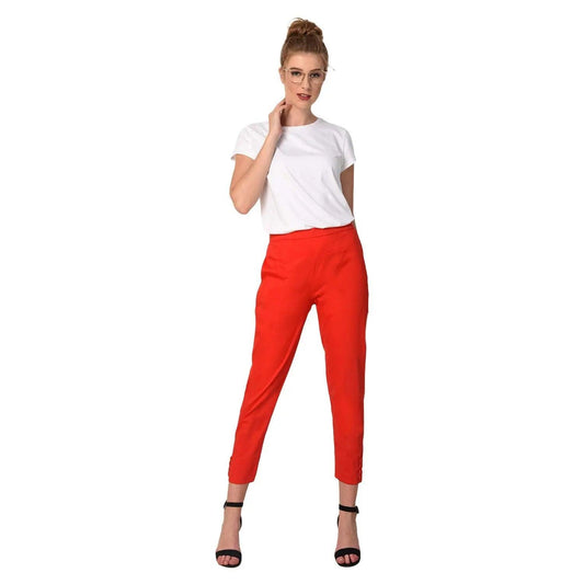 Singhania Women's Orange Plain Pant Palazzo Default Title