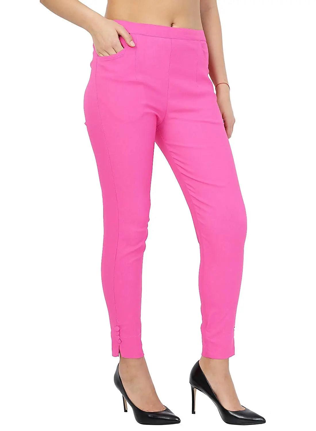 Singhania Women's Baby Pink Plain Pant Palazzo